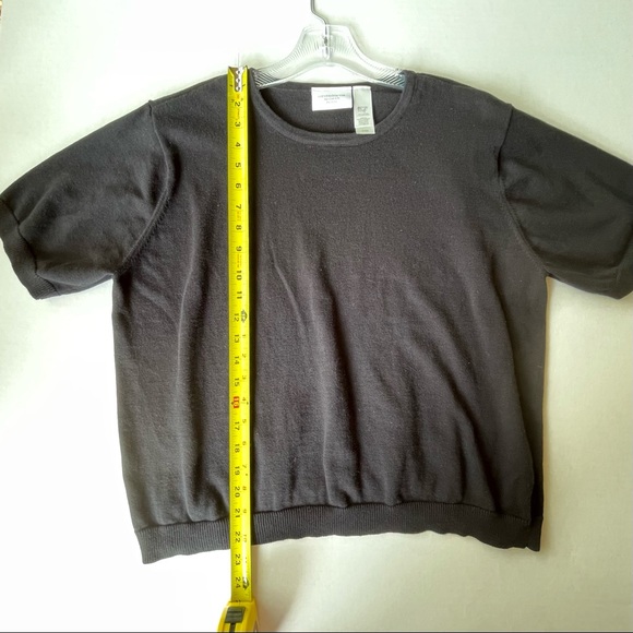 2 Elisabeth 1X Petite (1P) Short Sleeve Sweaters - one black / one navy blue - Picture 8 of 11